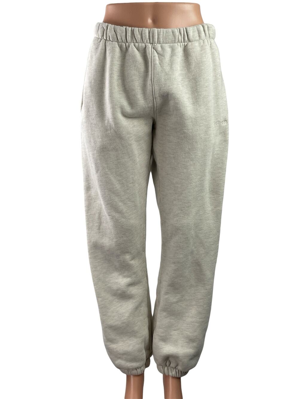 Madhappy Womens Beige Elastostic Waist Tapered Leg Lounge Jogger Sweat Pants M